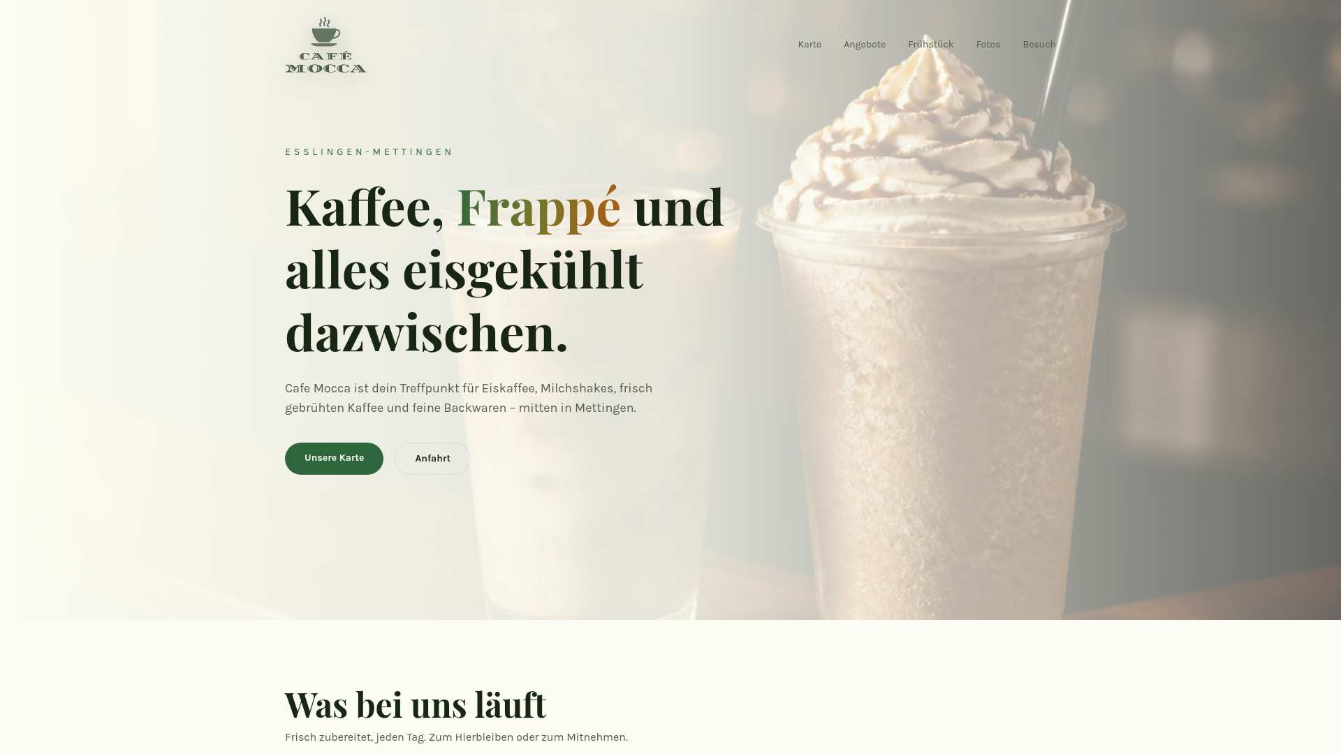Café Mocca – Website